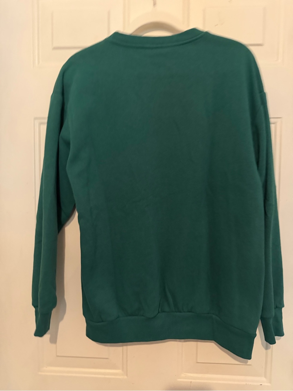 Peanuts Teal Green Crewneck Sweatshirt with Yellow Lettering and Snoopy Graphic - Picture 2 of 3